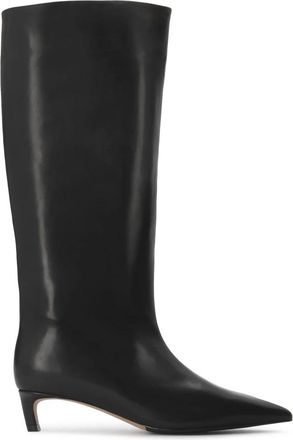 Kazar Hoge Laarzen - Dames - Laarzen met Hak - Zwart - 38 EU - Leer - Schoenen