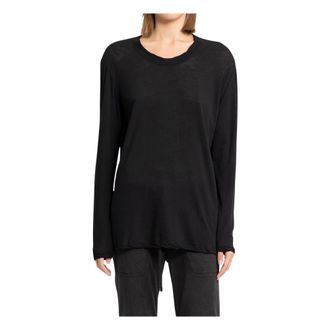 James Perse Tops, Dames, Zwart, S, Katoen, Zwarte Longsleeve Jersey Tee