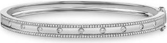 Allurez Diamond Accented Bangle Bracelet 14k White Gold (0.62ct)