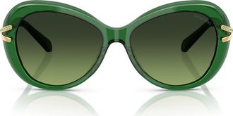 Swarovski 56mm Butterfly Sunglasses in Transparent Green at Nordstrom