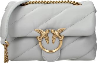 Pinko Pinko Love Puff Schoudertassen Dames Leer Grijs/Parelgrijs