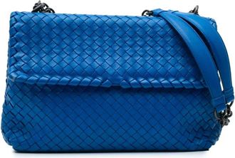 Bottega Veneta Borsa a spalla Olimpia media in nappa con design Intrecciato 2012-2024 - Blu