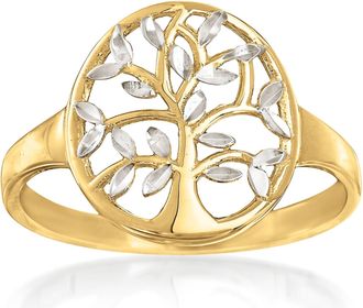 Ross-Simons 14kt 2-Tone Gold Cut-Out Tree Of Life Ring