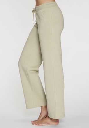 H.I.S Relaxhose H.I.S, Damen, Gr. 32/34, N-Gr, salbei, angeraute Sweatware, Obermaterial: 50% Polyester, 30% Viskose, 20% Baumwolle, unifarben, Basic, beque