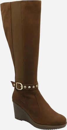 Ravel Womens Arkle Womens Knee High Wedge Boots - Brown - Size: 5