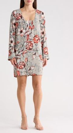 Matty M Long Sleeve Shift Dress in Stone at Nordstrom Rack, Size X-Small