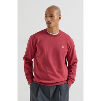 Brunello Cucinelli Cotton French terry sweatshirt in Cherry at Nordstrom, Size Xx-Large Eu