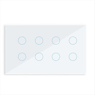 OEM Interruptor De Pared T&aacute;ctil Inteligente Wi-fi, Panel De Cristal, 8 Botones, Compatible Con Tuya Life Con Alexa Y Google Home, Color Blanco