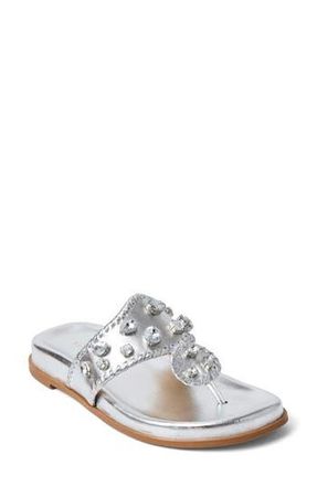 Jack Rogers Jacks Jewel Sport Flip Flop in Silver at Nordstrom Rack, Size 8.5