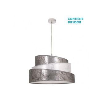 Fabrilamp Lampada a sospensione Bianco Argento. 3xE27. Misure Dimmerabilex50cm