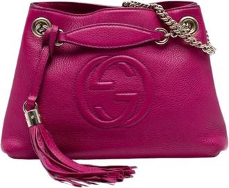 Gucci Pre-owned Shoulder Bags, female, Pink, Size: ONE SIZE Pre-owned Leather Tote