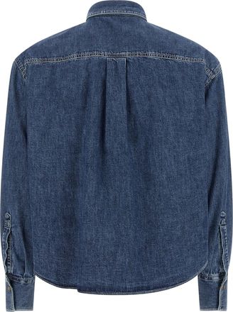 Brunello Cucinelli Denim with Metallic Pocket Detail Shirt - Blue