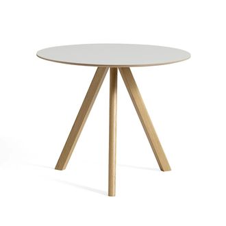 HAY Copenhague CPH20 2.0 Tisch &Oslash; 90 cm, Eiche lackiert / Linoleum off-white