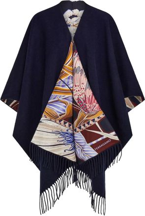 Ferragamo Mantella con frange - Blu