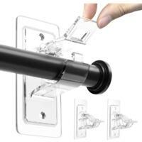 OEM 2 Soportes Autoadhesivos Para Barras De Cortina. No Requieren Taladrar Ni Clavar, Montaje R&aacute;pido En La Pared, Para Uso En Interiores. - Crezuo