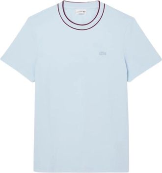 Lacoste T-shirt van elastisch piqu&eacute; - Heren - T-shirts - Blauw - L - Tops
