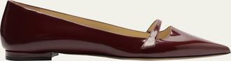 Alexandre Birman Tita Shiny Leather Mary Jane Ballerina Flats