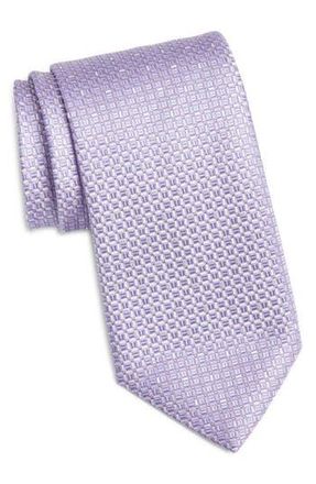 Canali Neat Silk Tie in Light Purple at Nordstrom Rack