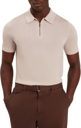 Ted Baker Givrans Zip Polo Sweater in Ecru at Nordstrom, Size 3