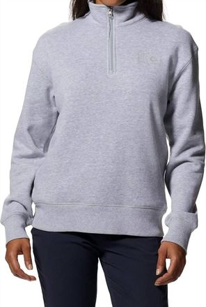 Mountain Hardwear Logo 1/4 Zip Jacket In Hardwear Grey Heather