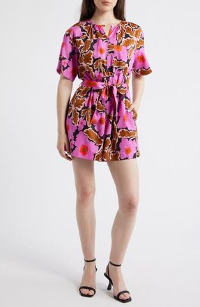 FRNCH Salvinia Floral Cotton Blend Romper in Vitoria at Nordstrom, Size X-Large