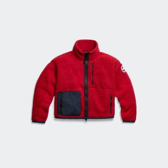 Canada Goose Simcoe Zip Up Fleece Jacket (Women, Carmine Red/Nocturne, XS)