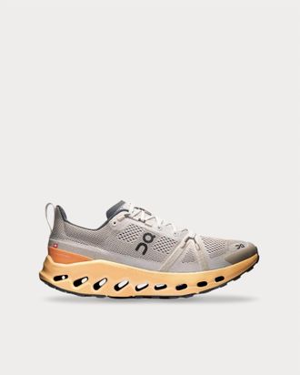 On Mens Cloudsurfer Trail Running Shoes In Silver Blonde