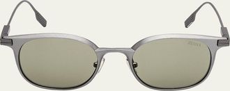 Ermenegildo Zegna Mens Round Metal Sunglasses