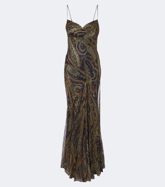 Etro Abito lungo in chiffon misto seta