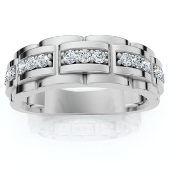 Pompeii3 Mens 1/3Ct Diamond Lab Grown Wedding Anniversary Ring Gold