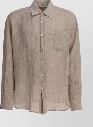 Our Legacy textured fabric long sleeves chest pocket shirt
