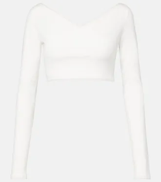 Alaia Ala&iuml;a Cotton-blend cr&ecirc;pe wrap top