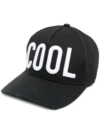 Dsquared2 embroidered-slogan baseball cap - men - Cotton - One Size - Black
