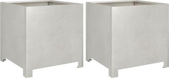 vidaXL Garden Planters 2 pcs 40x40x40 cm Stainless Steel vidaXL