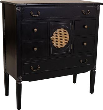 Wanderlust Deco Cómoda de madera negra 85x38x90