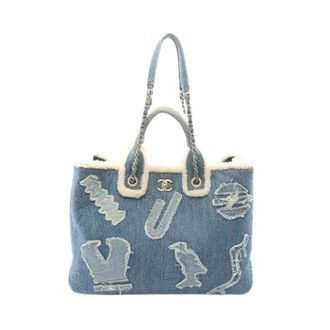 Chanel Pre-owned Large Shopping Bag Denim Mouton 2way Tote Bag - Pre-owned - Mujer - Azul - ONE SIZE