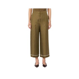 Max Mara Cropped Broeken - Dames - Vrijetijds broeken - Groen - S - Broeken