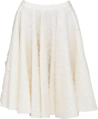 Giambattista Valli flared wool silk textured midi skirt