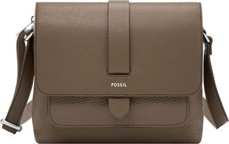 Fossil Womens Kinley Leather Small Flap Crossbody Bag