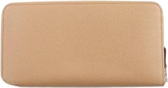 Herm&egrave;s Pre-owned Azap Epsom Lange Portemonnee - Dames - Vintage Accessoires - Beige - ONE Size - Leer - Vintage