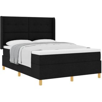vidaXL Box Spring Bed with Mattress Black 160 x 200 cm Fabric vidaXL