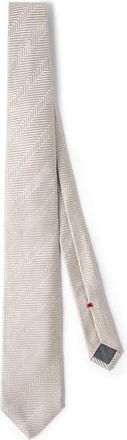 Brunello Cucinelli Herringbone necktie in Salt at Nordstrom