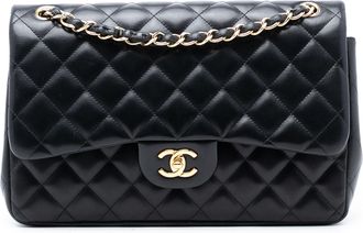 Chanel Tweedehands Jumbo Classic Lamsleer Dubbele Flap