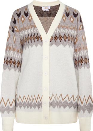 Usha Gebreid vest Dames Wol Wit Veelkleurig