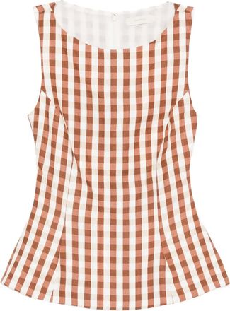 Faithfull The Brand Blusa a quadretti - Marrone