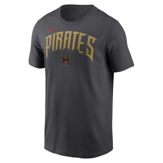Nike Pittsburgh Pirates City Connect Wordmark Nike Mens MLB T-Shirt in Grey | N19906FPTB-APT