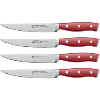 J.A. Henckels International International Forged Accent 4-Piece Steak Knife Set - Red at Nordstrom Rack