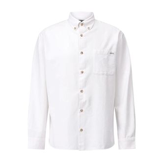 A.P.C. A.p.c., Overhemden, Heren, Wit, S, Katoen, Oversized Katoenen Shirt met Button-Down Kraag