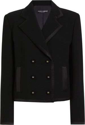 Dolce & Gabbana satin-trim blazer - Black