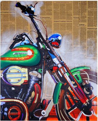 Hhg Hhg - Nunca Usado] Pintura Al &Oacute;leo Motocicleta, 100% Pintado A Mano Pintura Mural Xl, 100x80cm